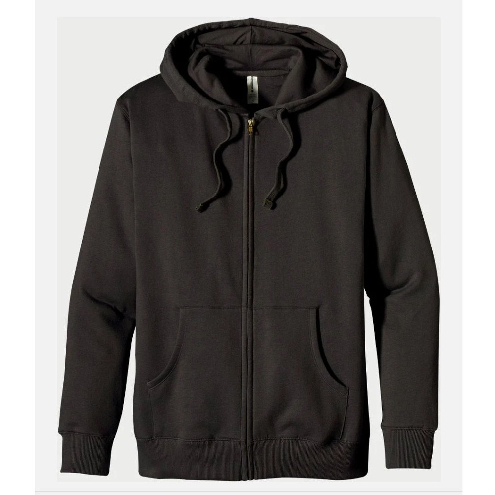 NEW Econscious Mens Med Full Zip Hoodie Charcoal Black Organic Cotton MSRP $52